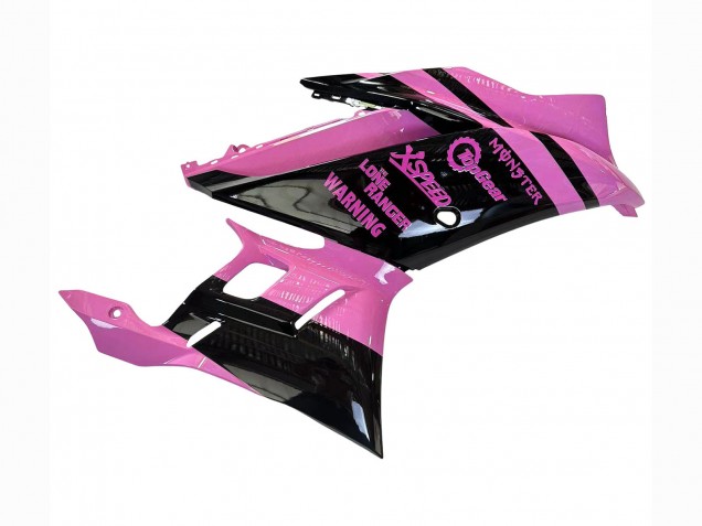 Mejores Carenados Moto Yamaha YZF R3/R25 2022-2024 - Rosa Negro Brillante Monstruo