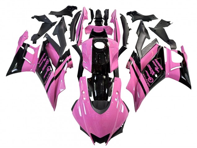 Mejores Carenados Moto Yamaha YZF R3/R25 2022-2024 - Rosa Negro Brillante Monstruo
