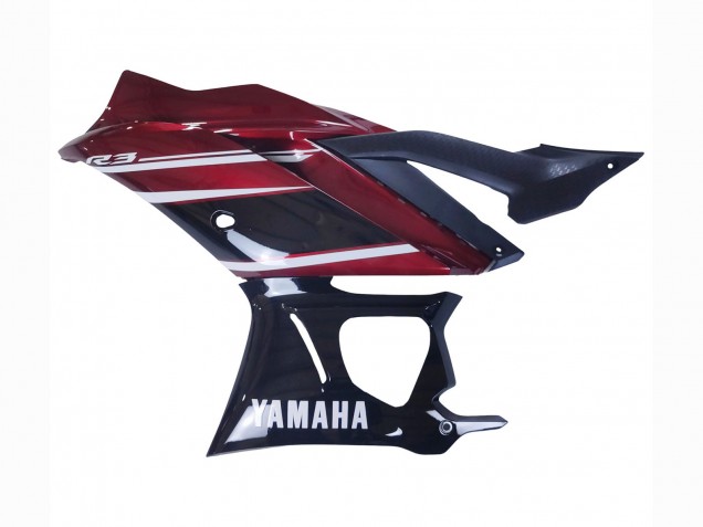 Mejores Carenado Moto Yamaha YZF R3/R25 2022-2024 - Rojo Blanco Negro Brillante