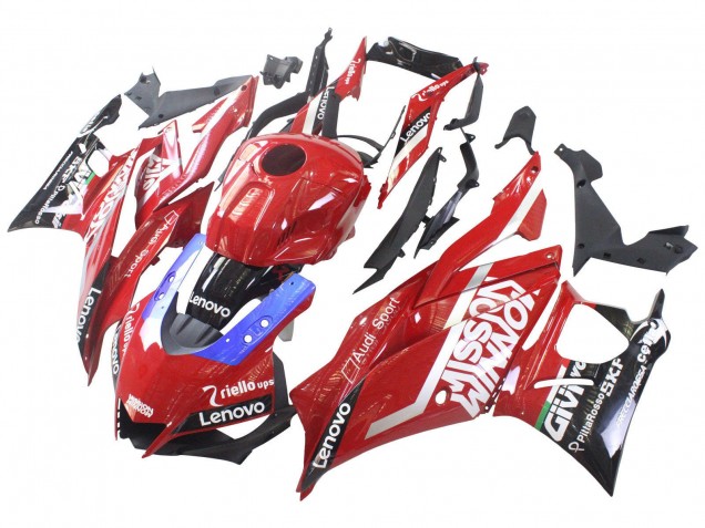 Mejores Carenados Moto Yamaha YZF R3/R25 2022-2024 - Rojo Azul Negro Lenovo Valsir