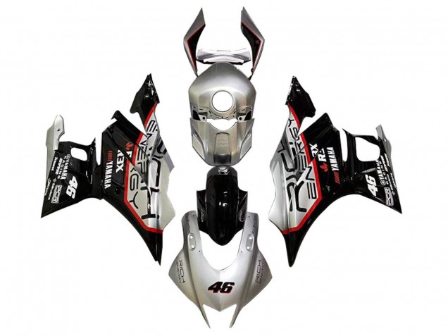 Mejores Carenados Moto Yamaha YZF R3/R25 2022-2024 - Plata Rojo Negro 46