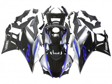 Mejores Carenados Moto Yamaha YZF R3/R25 2022-2024 - Plata Azul Negro Brillante