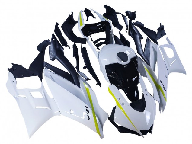 Mejores Carenados Moto Yamaha YZF R3/R25 2022-2024 - Blanco Amarillo Negro