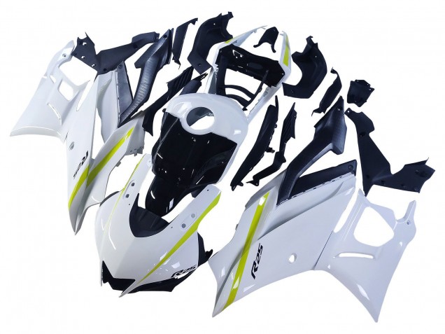 Mejores Carenados Moto Yamaha YZF R3/R25 2022-2024 - Blanco Amarillo Negro
