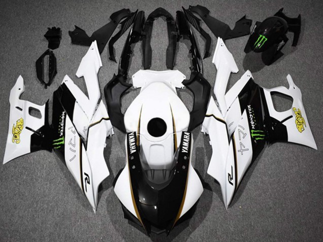 Mejores Carenados Moto Yamaha YZF R3/R25 2022-2024 - Blanco Negro Verde Monstruo