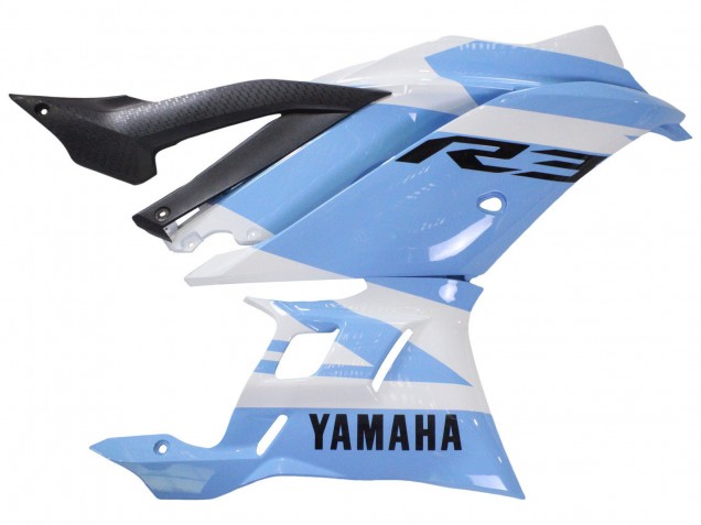 Mejores Carenados Moto Yamaha YZF R3/R25 2022-2024 - Blanco Azul Claro