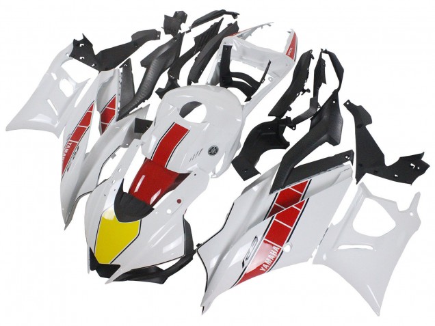 Mejores Carenados Moto Yamaha YZF R3/R25 2022-2024 - Blanco Rojo Amarillo Negro