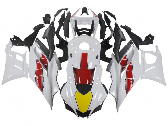Mejores Carenados Moto Yamaha YZF R3/R25 2022-2024 - Blanco Rojo Amarillo Negro