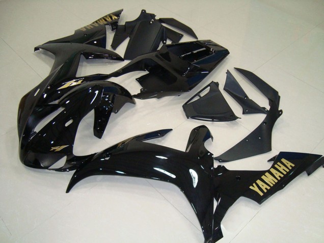 Mejores Carenados Moto Yamaha YZF R1 2002-2003 - Negro Brillante Oro Calcomanías