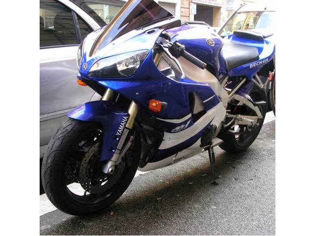 Mejores Carenados Moto Yamaha YZF 1000 R1 1998-1999 - Blanco Azul Negro