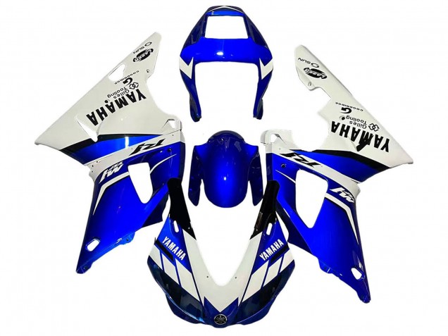 Mejores Carenados Moto Yamaha YZF 1000 R1 1998-1999 - Blanco Azul Negro