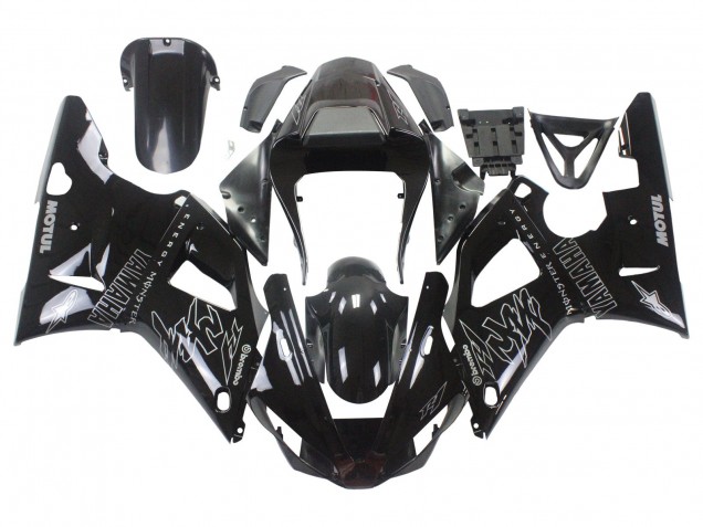 Mejores Carenados Moto Yamaha YZF 1000 R1 2000-2001 - Negro Brillante Blanco Monstruo Motul