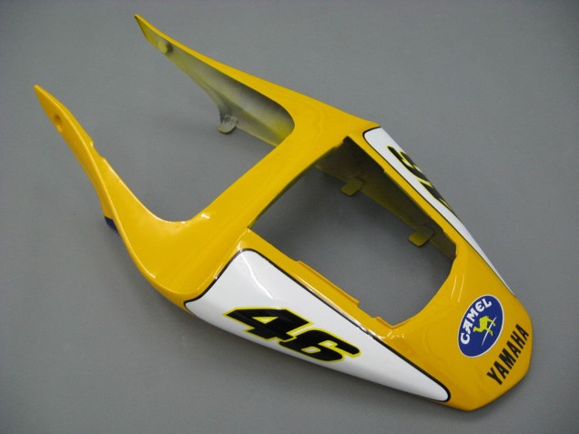 Mejores Carenados Moto Yamaha YZF 1000 R1 2000-2001 - Blanco Amarillo Azul Motul Camello