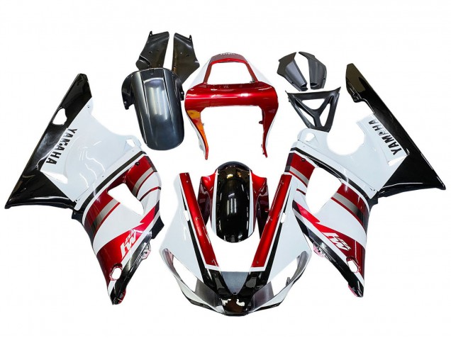 Mejores Carenado Moto Yamaha YZF 1000 R1 2000-2001 - Rojo Blanco Negro Brillante