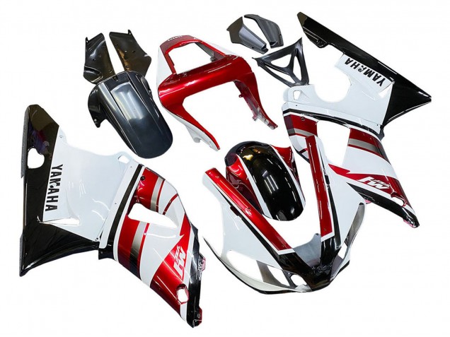 Mejores Carenado Moto Yamaha YZF 1000 R1 2000-2001 - Rojo Blanco Negro Brillante