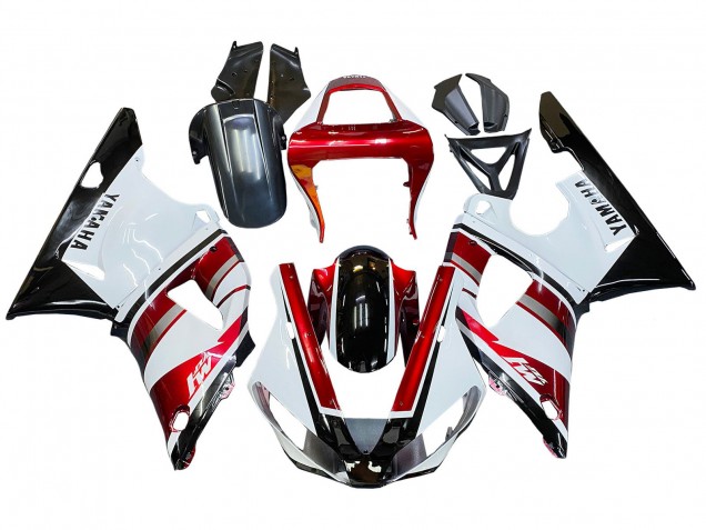 Mejores Carenado Moto Yamaha YZF 1000 R1 2000-2001 - Rojo Blanco Negro Brillante