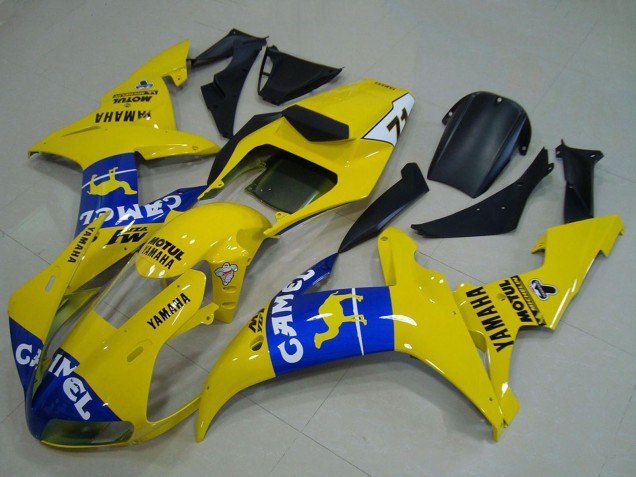 Mejores Carenados Moto Yamaha YZF R1 2002-2003 - Amarillo Azul Camello Motul
