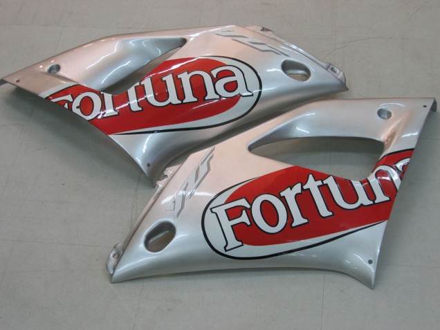 Mejores Carenados Moto Yamaha YZF 1000 R1 2000-2001 - Plata Rojo Fortuna Motul