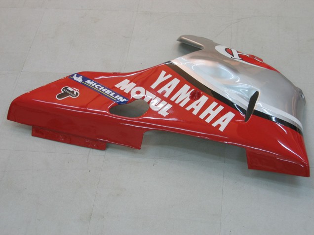 Mejores Carenados Moto Yamaha YZF 1000 R1 2000-2001 - Plata Rojo Fortuna Motul