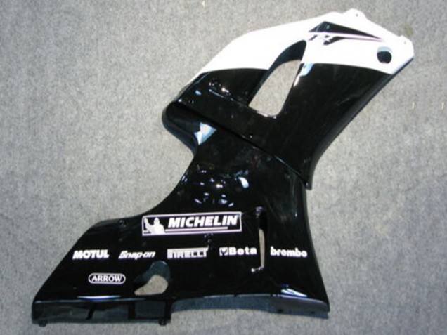 Mejores Carenados Moto Yamaha YZF 1000 R1 2000-2001 - Negro Brillante Blanco Michelin