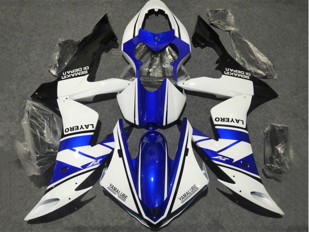 Mejores Carenados Moto Yamaha YZF 1000 R1 2002-2003 - Blanco Azul Negro Mate Yamalube