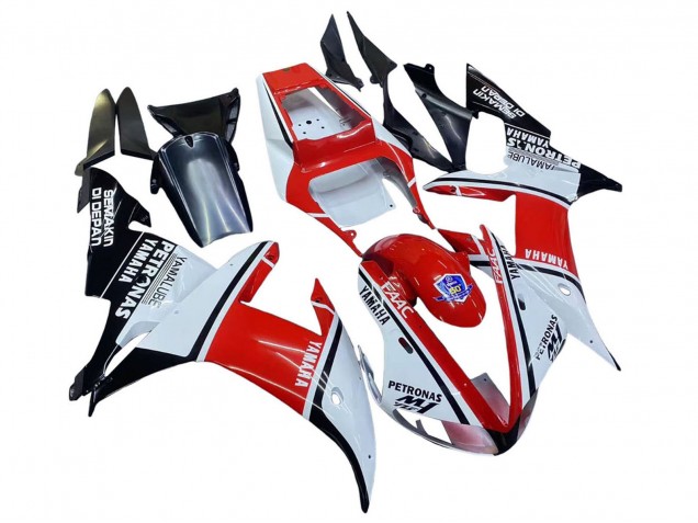 Mejores Carenados Moto Yamaha YZF 1000 R1 2002-2003 - Blanco Rojo Negro Petronas