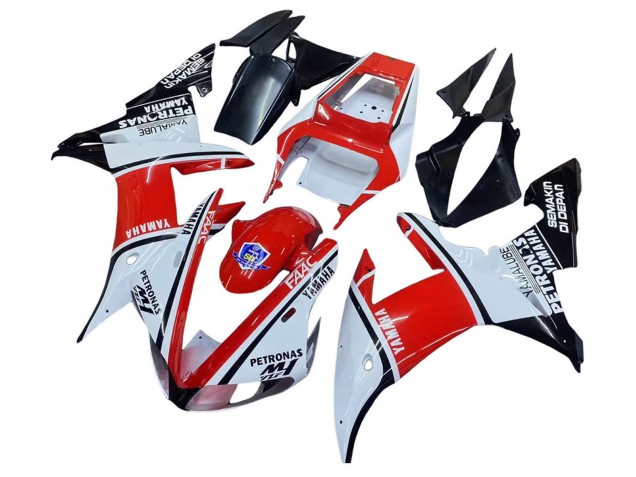 Mejores Carenados Moto Yamaha YZF 1000 R1 2002-2003 - Blanco Rojo Negro Petronas