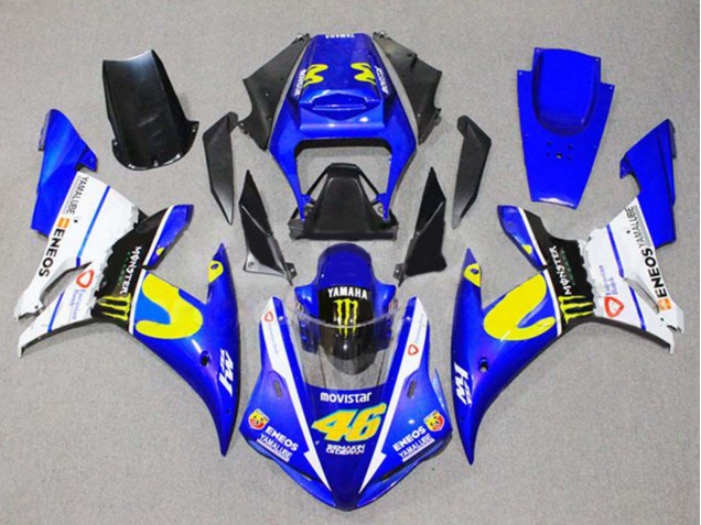 Mejores Carenados Moto Yamaha YZF 1000 R1 2002-2003 - Azul Blanco Negro Amarillo Monstruo 46