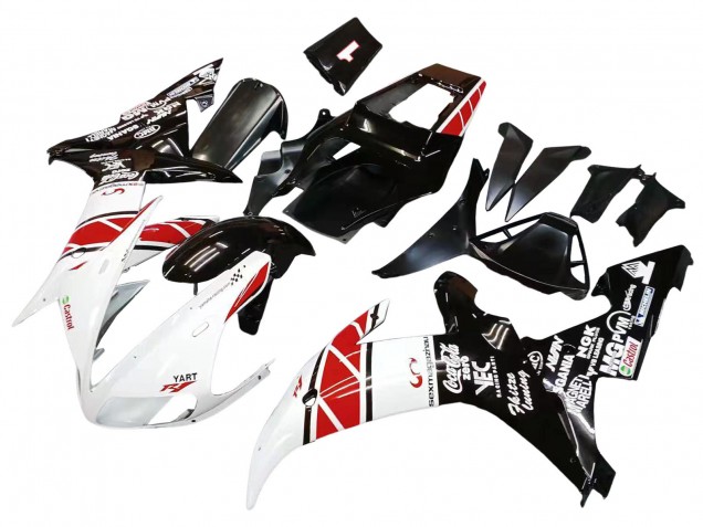 Mejores Carenados Moto Yamaha YZF 1000 R1 2002-2003 - Blanco Rojo Negro Castrol