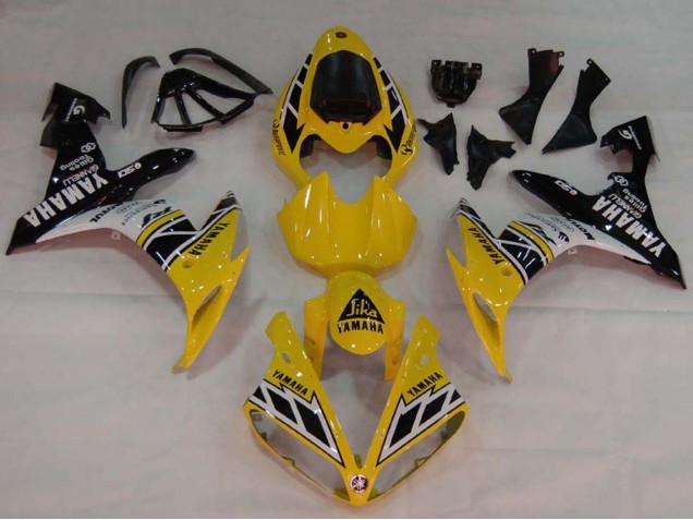 Mejores Carenados Moto Yamaha YZF 1000 R1 2004-2006 - Amarillo Blanco Negro Brillante