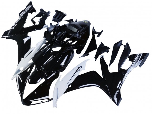 Mejores Carenados Moto Yamaha YZF 1000 R1 2004-2006 - Negro Brillante Blanco Motul