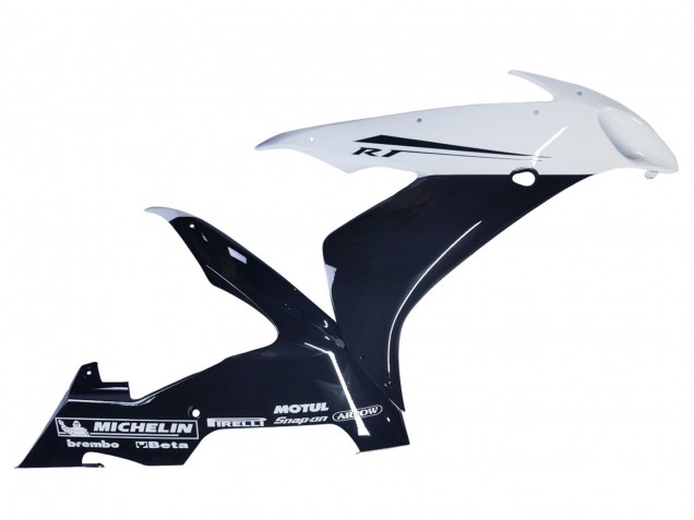 Mejores Carenados Moto Yamaha YZF 1000 R1 2004-2006 - Negro Brillante Blanco Motul