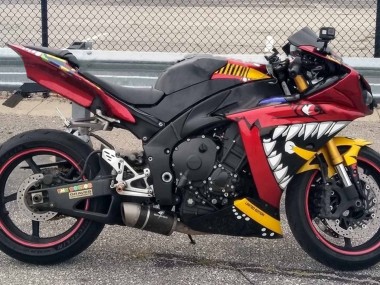 Mejores Carenados Moto Yamaha YZF 1000 R1 2009-2011 - Rojo Amarillo Negro Tiburón 46
