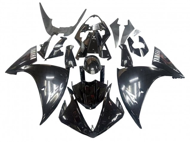 Mejores Carenados Moto Yamaha YZF 1000 R1 2009-2011 - Negro Brillante Blanco Calcomanía