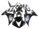 Mejores Carenados Moto Yamaha YZF 1000 R1 2009-2011 - Negro Brillante Blanco Calcomanía