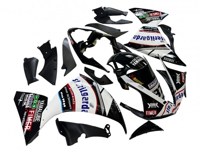 Mejores Carenados Moto Yamaha YZF 1000 R1 2009-2011 - Negro Brillante Blanco Rojo Volvo Fimer Yamalube 87