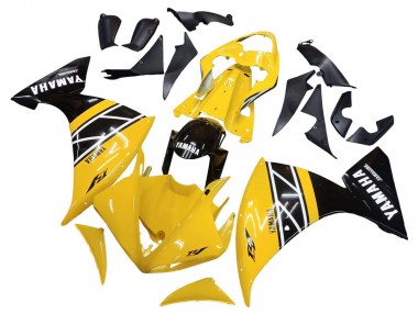 Mejores Kits Carenado Moto Yamaha YZF 1000 R1 2009-2011 - Amarillo Blanco Negro Raya