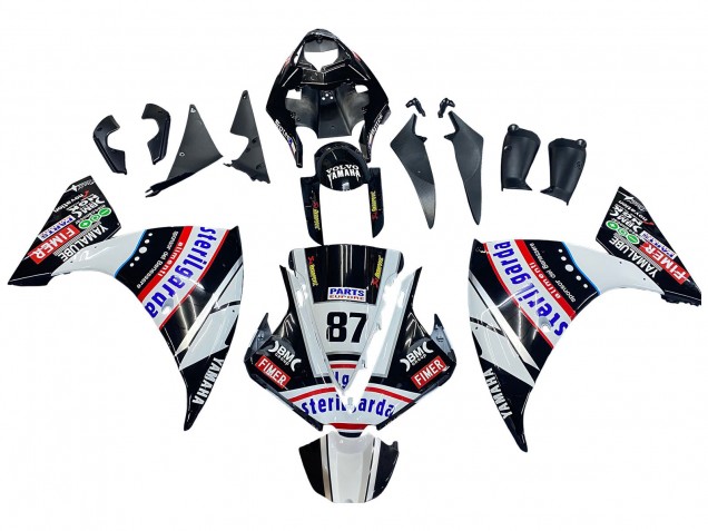 Mejores Carenados Moto Yamaha YZF 1000 R1 2012-2014 - Negro Brillante Blanco Rojo Fimer Yamalube Sterilgarda 87
