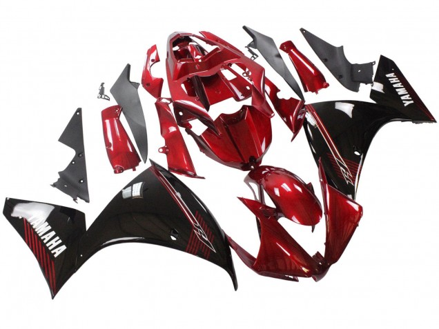 Mejores Carenados Moto Yamaha YZF 1000 R1 2012-2014 - Rojo Negro Brillante
