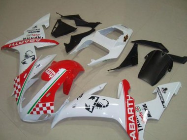 Mejores Carenados Moto Yamaha YZF R1 2002-2003 - Blanco Rojo Verde Abarth Motul Michelin