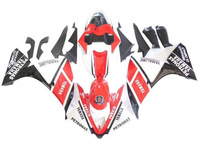 Mejores Carenados Moto Yamaha YZF 1000 R1 2012-2014 - Blanco Rojo Negro Brillante Petronas