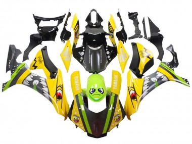 Mejores Carenados Moto Yamaha YZF 1000 R1 2015-2019 - Amarillo Verde Tiburón