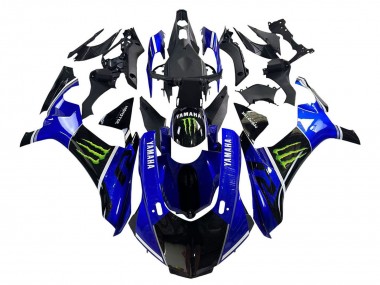 Mejores Carenados Moto Yamaha YZF 1000 R1 2015-2019 - Azul Negro Brillante Verde Monstruo
