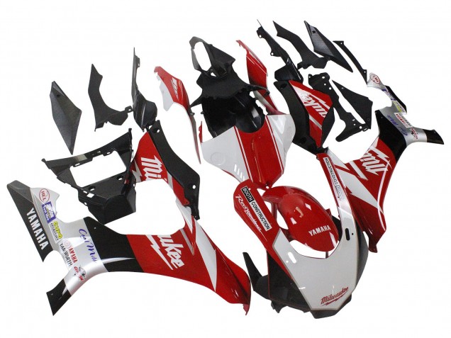 Mejores Carenado Moto Yamaha YZF 1000 R1 2015-2019 - Blanco Rojo Negro Milwaukee