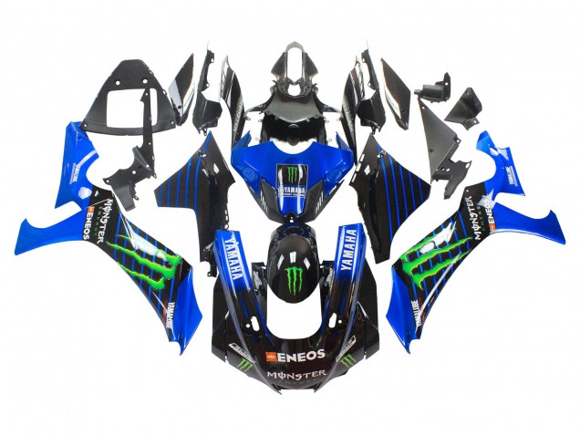 Mejores Carenados Moto Yamaha YZF 1000 R1 2020-2025 - Azul Negro Verde Negro ENEOS Monstruo