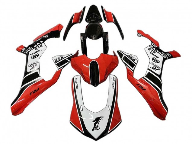 Mejores Carenado Moto Yamaha YZF 1000 R1 2020-2025 - Blanco Rojo Negro