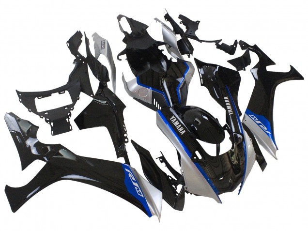 Mejores Carenados Moto Yamaha YZF 1000 R1 2020-2025 - Negro Brillante Plata Azul