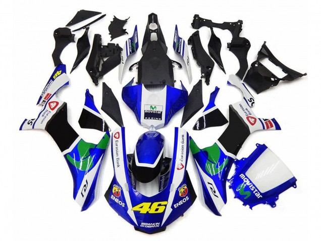 Mejores Carenados Moto Yamaha YZF 1000 R1 2020-2025 - Blanco Azul Verde Negro MoviStar ENEOS Semakin Didepan 46