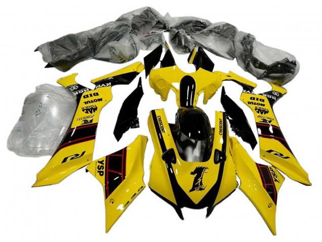 Mejores Carenados Moto Yamaha YZF 1000 R1 2020-2025 - Amarillo Negro Brillante YSP Motul