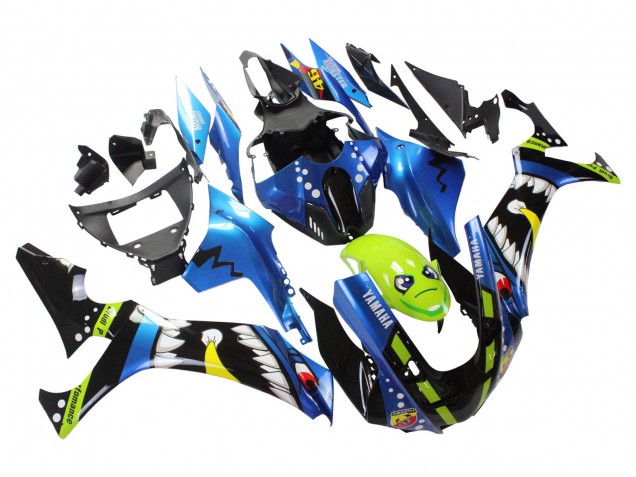 Mejores Carenados Moto Yamaha YZF 1000 R1 2020-2025 - Azul Verde Negro Tiburón
